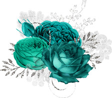 Tile Stickers Kitchen Bathroom Vinyl Sticker 4 Pcs 4x4 6x6 Teal & Silver 05