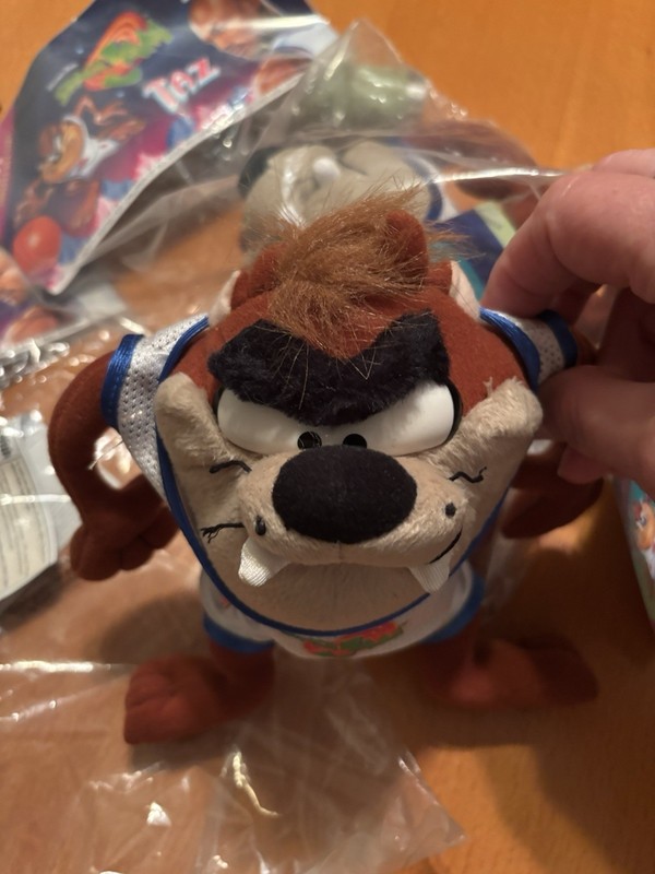 Looney Tunes Space Jam Taz Tasmanian Devil 1996 Vintage Plush Toy 7" NWT