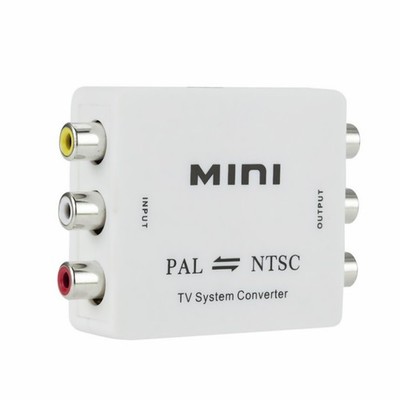 Dual-Way 3 RCA TV System Converter Format Video USB Powered PAL NTSC Converter D