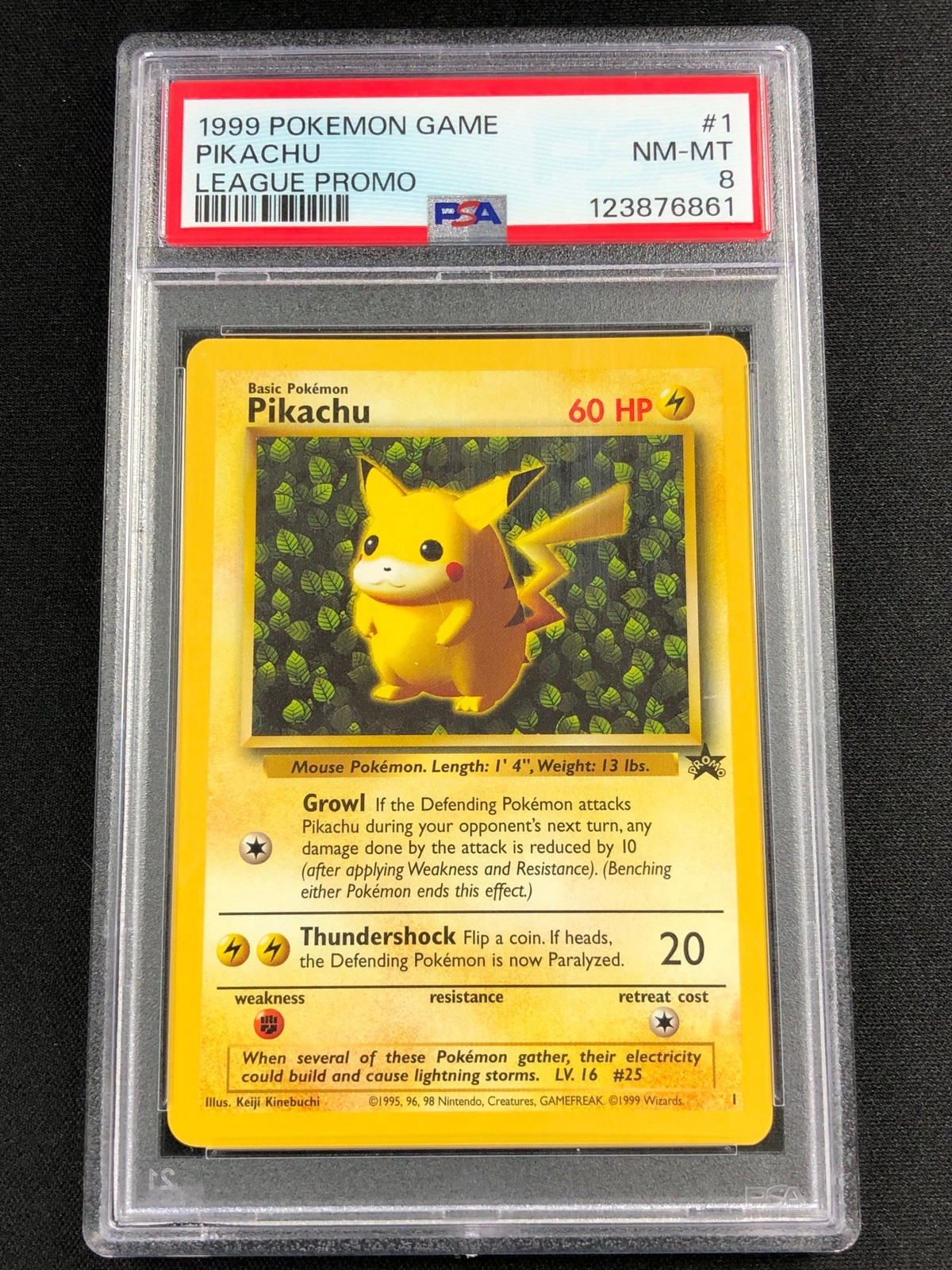 Pokemon 1999 Pikachu Black Star Promo #1 PSA 8