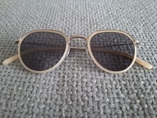 EYEVAN 7285 Oval Titanium Sunglasses Model Romney Silver Bone Gray Lens 48