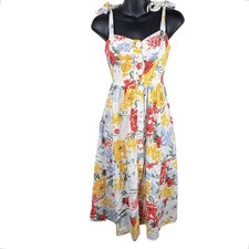 Floral Linen Blend Urban Outfitters Positano Tie-Shoulder Midi Dress Women’s XS