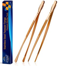 JETKONG 2 Pcs 12-Inch Kitchen Tweezers Cooking Tweezer Tongs Stainless Steel ...