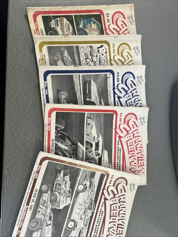 Vintage 1987 Grandview Speedway (PA) Official Souveinir Program Lot Of 5
