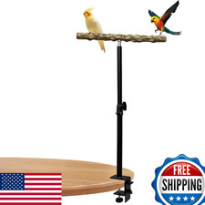Arfubye 13-23 Inch Height Adjustable Desktop Bird Perch Pepper Wood Training Sta