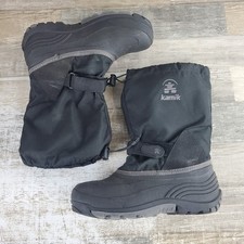 Kamik Waterbug 5 Waterproof Insulated Snow Boots Kids Sz 7 Black