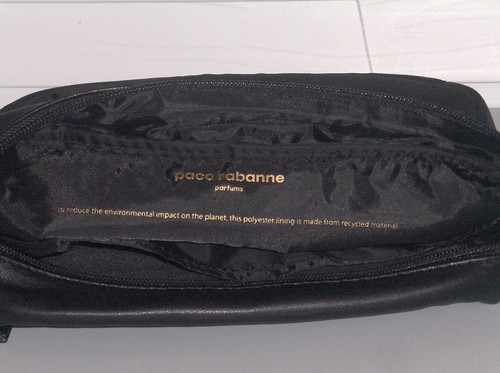PACO RABANNE FRAGRANCES Men Unisex Zip Toiletry Shave Travel Kit Pouch Bag BLACK - 第 15/18 張圖片
