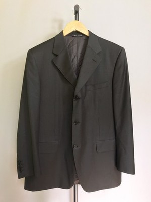 CANALI Schmitt Wool Classic Jacket Black Mens Italy Gr52