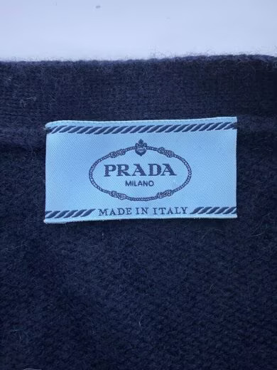 PRADA/Ruffle/Cardigan (Thick)/Size 38/Cashmere/Navy/Solid thumbnail 3