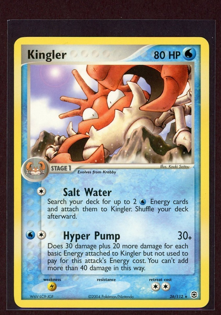 Kingler Non-Holo Rare 2004 Pokemon Card 26/112 Fire Red Leaf Green Set NM/M