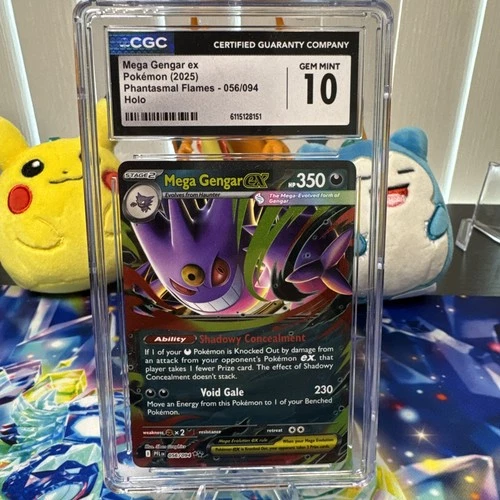Pokémon Mega Gengar ex 056/094 Phantasmal Flames Double Rare Holo CGC 10