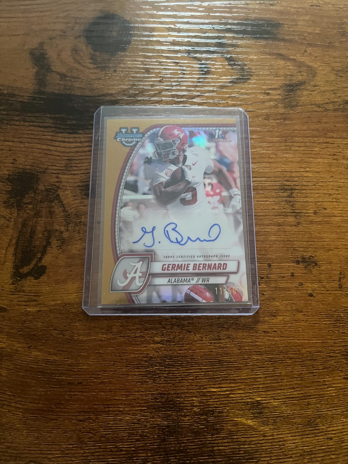 GERMIE BERNARD 2024 BOWMAN CHROME UNIVERSITY PROSPECT GOLD REFRACTOR AUTO /50