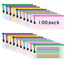 100Pack Clear Pencil Pouch Mesh pencil pouch with zipper, Pencil Pouch Bulk m...