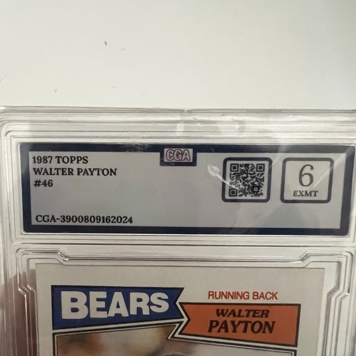 Tarjeta de fútbol americano 1987 Topps #46 Walter Payton CSG 7,5 casi nueva + graduada - Imagen 7 de 7
