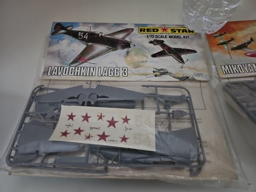 Lote de 2 caza ruso estrella roja Lavochkin Lagg 3 Mikoyan Gurevich Mig 3 3 1/72 - Imagen 3 de 6