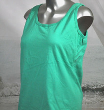 Vintage ANVIL Womens USA Made Single-Stitch Tank Top L Green Sleeveless SHIRT L