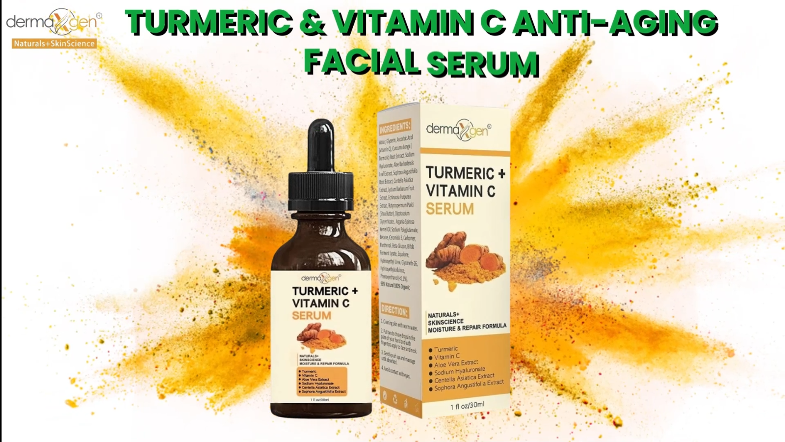 4 FL OZ TURMERIC FACE SERUM PURE + VITAMIN C & HYALURONIC ACID, ORGANIC eBay