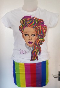 Rupaul Tshirt Top Skirt Drag Race Gay T 