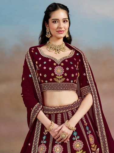 DESIGNER LEHENGA CHOLI INDIAN BOLLYWOOD WEDDING PARTY PAKISTANI WEAR READYMADE - Picture 5 of 10