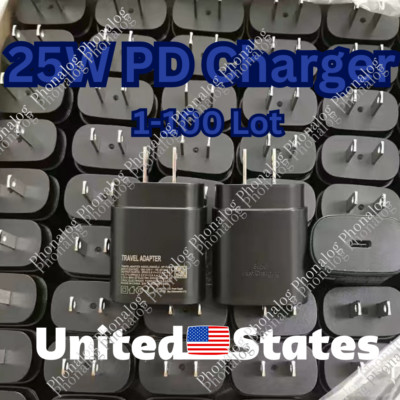 25W Type C USB-C Super Fast Wall PD Charger Block For Samsung Galaxy S20 S21 Lot