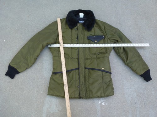 VTG Refrigiwear Insulated Jacket Mens M Green Collared No Hood USA READ DESRIP* - Picture 5 of 22