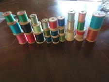 Vintage Lot of 26 Mixed Wooden Thread Spools
