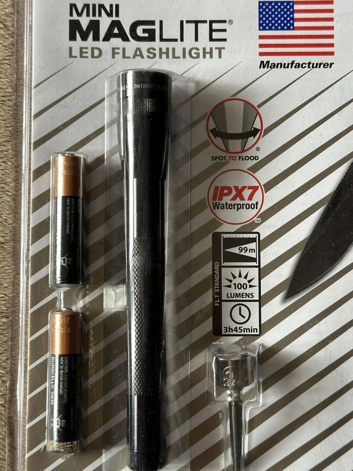 MINI MAGLITE LED FLASHLIGHT & GERBER US1 POCKET FOLDING KNIFE FACTORY SEALED SET - Image 3 of 4
