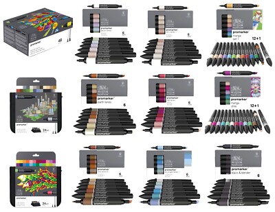 Winsor & Newton Promarker Stift Stifte Grafik Zeichnen Kunst Handwerk Doppelspitze 31 Sets