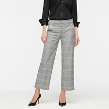 J Crew NWT $125.50  High-Rise Peyton Wide-Leg Pant in Glen Plaid | Sz 00 