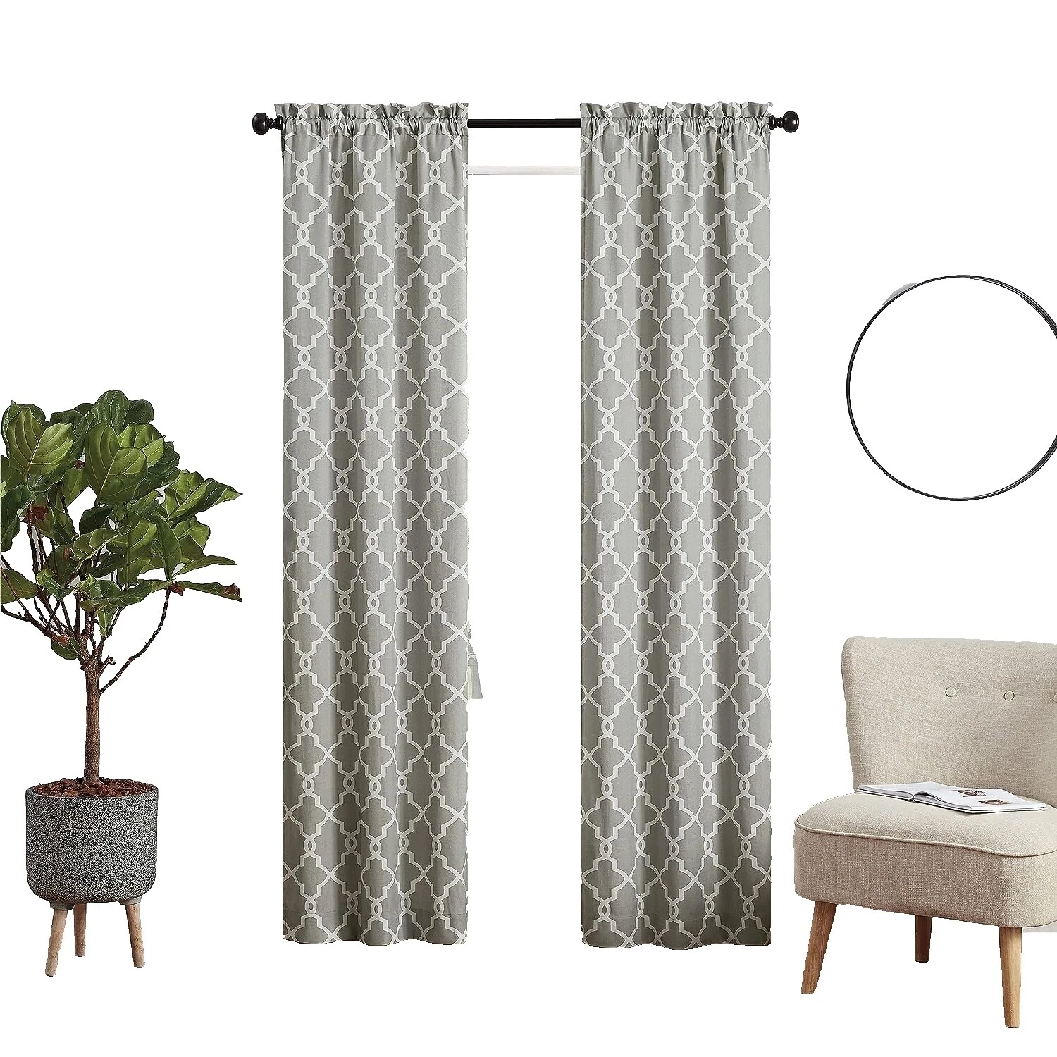 Mezcla de Algodón Cortinas de Ventana moderna