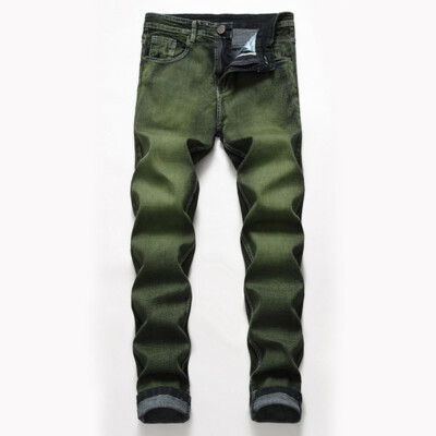Men Retro Denim Pants Straight Jeans Casual long Trousers