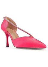 Kaleidoscope Bright Pink Satin Diamante Court Shoes  UK 4     (F506)