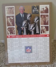 VINTAGE 1989 NFL SCHEDULE CALENDAR WITH ART ROONEY SR 