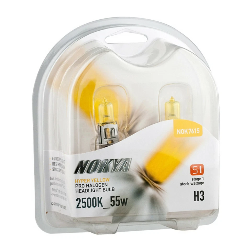 Nokya 2500K Yellow H3 Nok7615 55W Fog Light Two Bulbs Replacement Plug Play Lamp - Image 2 of 4