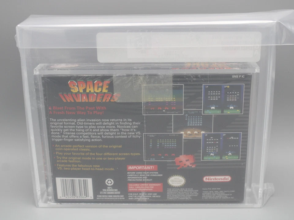 Space Invaders Super Nintendo SNES Factory Sealed VGA Graded Gold Level 85+ NM+ - Image 4 of 4