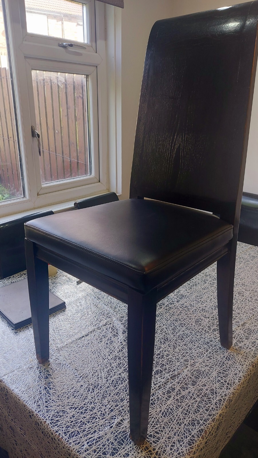 Stunning Lombok Canton Dining Table & 6 Chairs Black Rrp £2800