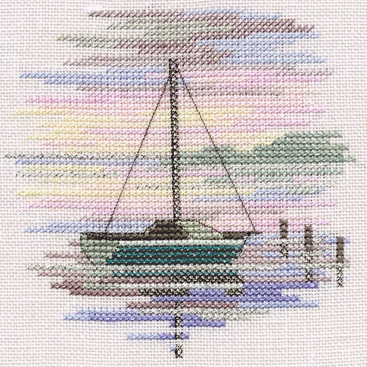 Minuets - Sailing Boat Cross Stitch Kit by Derwentwater Designs
