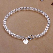 925 Sterling Silver Charm Round Bangle Women's Fashion Bracelet DLH172
