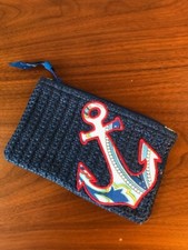 NWOT Vera Bradley Seashore Anchor Nautical Zip Pouch