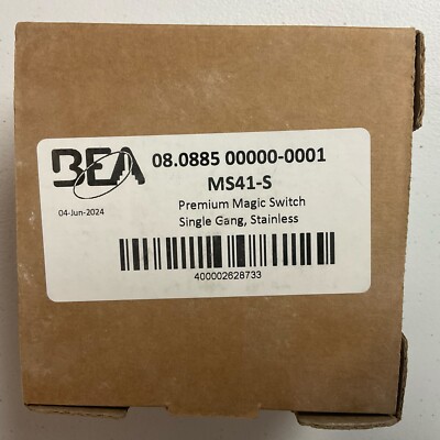 BEA MS41S Touchless Switch Single Gang Wave to Open Logo Stainless Steel