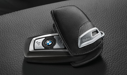 BMW Genuine Key Holder Fob Leather Case/Cover Black Accessory ...