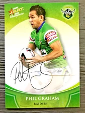 2008 SELECT NRL CHAMPIONS FOIL GOLD SIGNATURE TRADING CARD - PHIL GRAHAM/RAIDERS