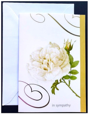Sympathy Condolence Bereavement Card with Envelope 5 x 7 Flowers