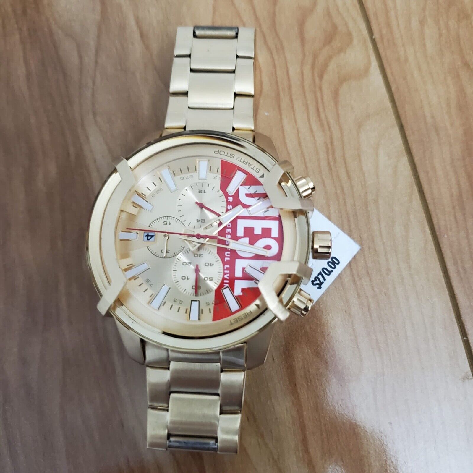 eBay Gold/red/white $270.00 dial Diesel Watch (DZ4595) | color