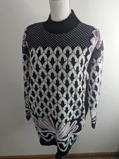 Vintage 80s Mock Neck Oversized Relaxed Fit Medalian Sweater Jumper Size M S10