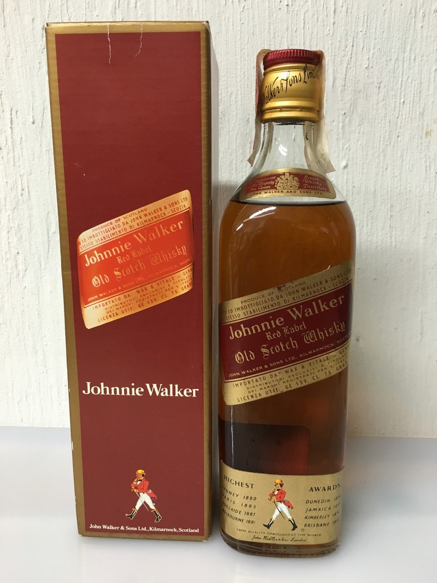 Johnnie Walker red label old scotch whisky 75cl 40% Vol con box | eBay