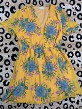 Madewell Size 10 Ruffle Sleeve Faux Wrap Sweetgrass Painted Blooms Floral Dress