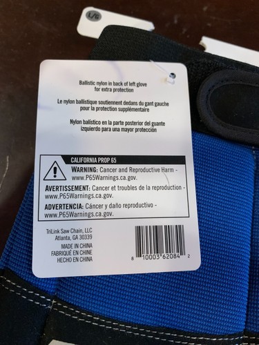 GUANTES DE SEGURIDAD MOTOSIERRA Grandes - TriLink GV001TK NUEVOS nailon balístico en guante izquierdo - Imagen 5 de 5