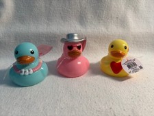 RUBBER DUCKIES, LOT OF 3 MULTICOLOR BATHTUB PLAY NEW
