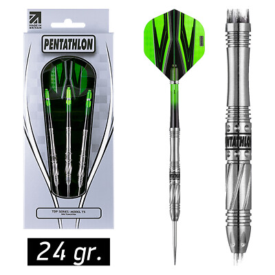 PENTATHLON Steel Darts Dartset Dartsatz Dart Serie TDP Lux Modell T5 Grün 24 gr